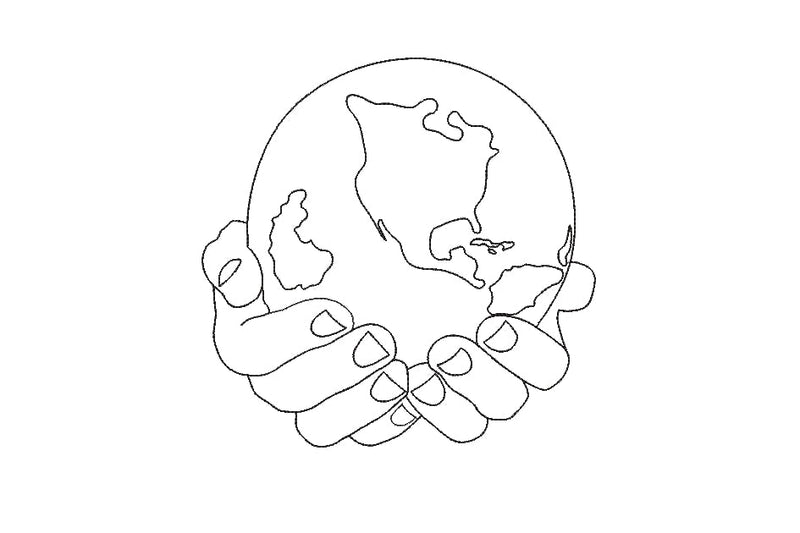 Planet in hands machine embroidery design , 5 sizes . Embroidery/Applique DESIGNS ArtEMByNatalia 