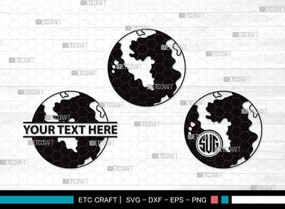 Planet Monogram SVG | Earth Svg | Globe Svg | Saturn Svg | Planet Clipart SVG ETC Craft 