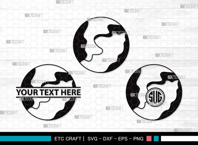 Planet Monogram SVG | Earth Svg | Globe Svg | Saturn Svg | Planet Clipart SVG ETC Craft 