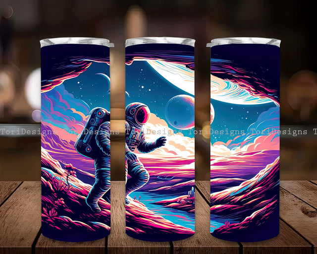Planet Sublimation Design, Planet Galaxy 20 Oz Tumbler PNG, Space Planets Astronaut Tumbler Sublimation Design Sublimation ToriDesigns 