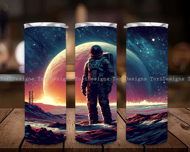 Planet Sublimation Design, Planet Galaxy 20 Oz Tumbler PNG, Space Planets Astronaut Tumbler Sublimation Design Sublimation ToriDesigns 