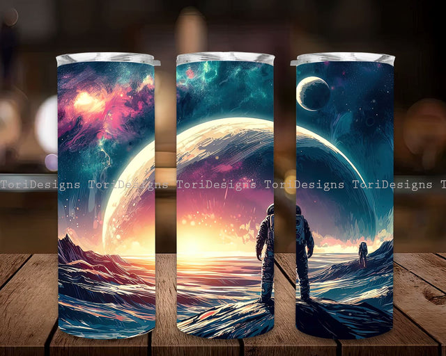 Planet Sublimation Design, Planet Galaxy 20 Oz Tumbler PNG, Space Planets Astronaut Tumbler Sublimation Design Sublimation ToriDesigns 
