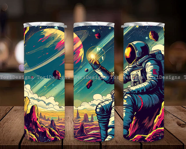 Planet Sublimation Design, Planet Galaxy 20 Oz Tumbler PNG, Space Planets Astronaut Tumbler Sublimation Design Sublimation ToriDesigns 
