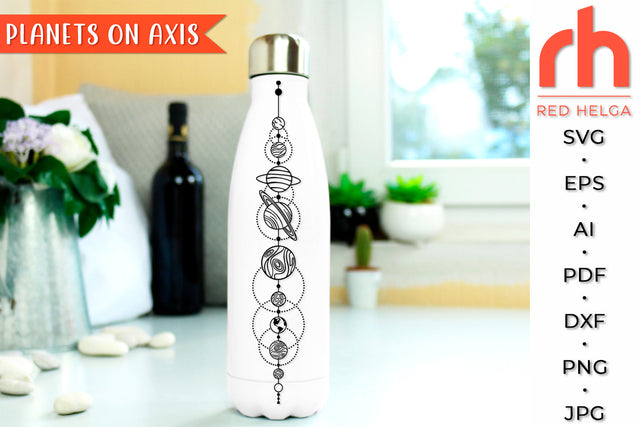 Planets on Axis SVG - Solar System Cut File SVG RedHelgaArt 