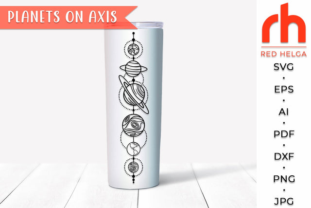 Planets on Axis SVG - Solar System Cut File SVG RedHelgaArt 