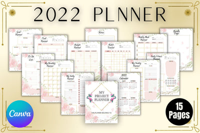 Planner and Calendar Canva Templates Digital Pattern FloridPrintables 
