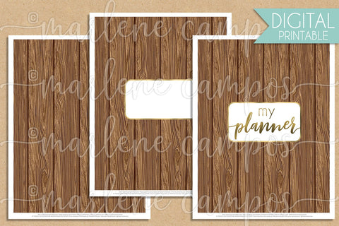 Planner Cover, Journal Cover, Notebook Cover, Classic wood Digital Pattern Marlene Campos 