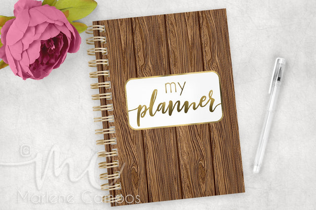 Planner Cover, Journal Cover, Notebook Cover, Classic wood Digital Pattern Marlene Campos 