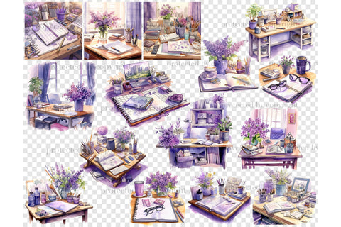 Planner Girl Clipart Bundle | Lilac Illustrations PNG SVG GlamArtZhanna 