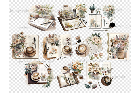 Planner Girl Clipart | Journaling Illustration Bundle SVG GlamArtZhanna 