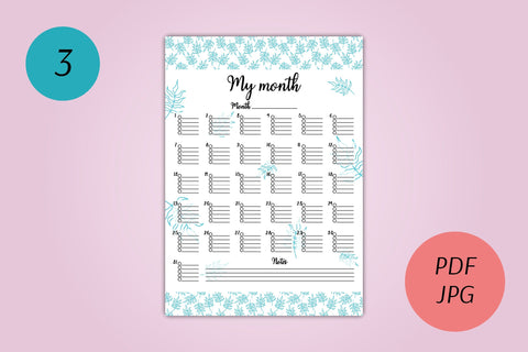 Planner Pages Set | A5 Printable Templates | Leafy Design Sublimation AnnaViolet_store 