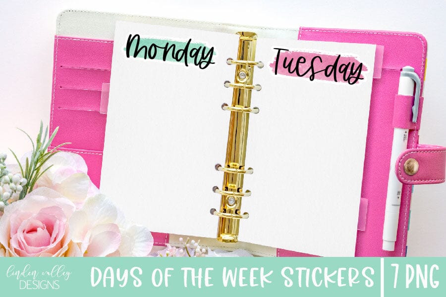 Planner Sticker Bundle-Days Of The Week Sticker Set - So Fontsy