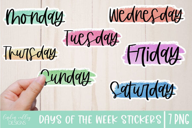 Planner Sticker Bundle-Days Of The Week Sticker Set Sublimation Linden Valley Designs 