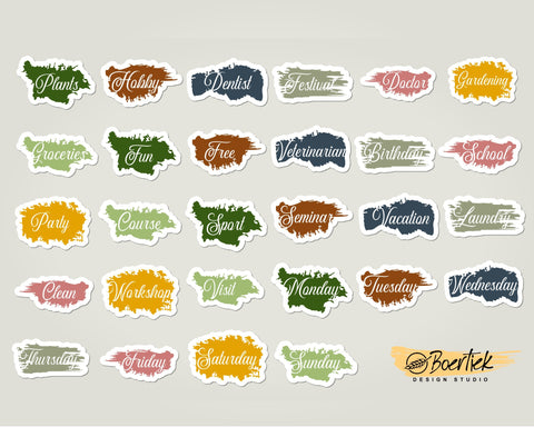 Planner stickers PNG SVG Boertiek 