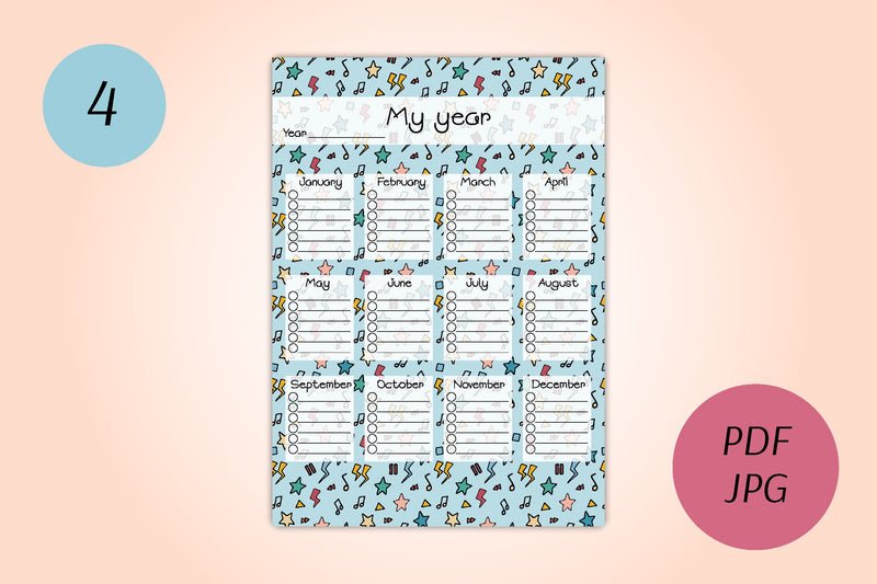 Planners Set | A4 A5 Printable Templates | Doodle Design - So Fontsy