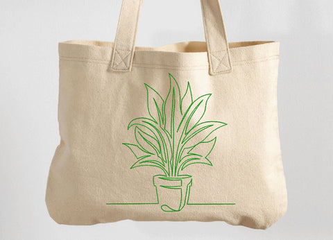 Plant in a Pot, Flower in a Pot One line Machine Embroidery Design (7) Embroidery/Applique DESIGNS Angie 