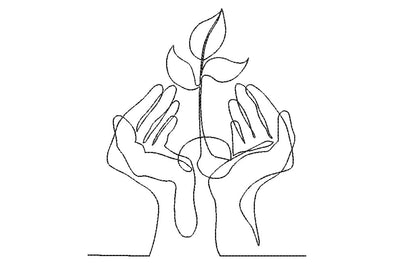 Plant in palms machine embroidery design ,protecting the planet, 4 sizes . Inactive Photos Embroidery/Applique DESIGNS ArtEMByNatalia 
