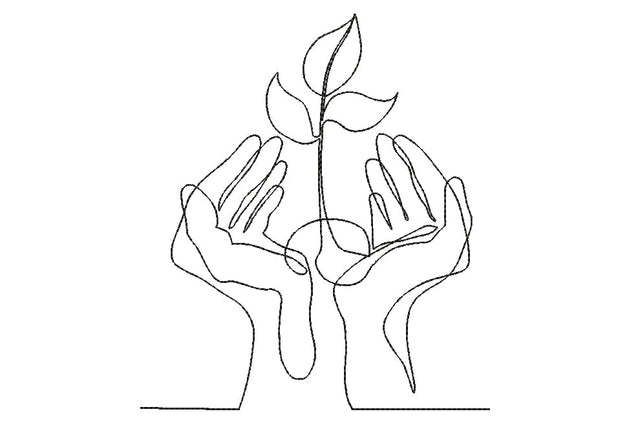 Plant in palms machine embroidery design ,protecting the planet, 4 sizes . Inactive Photos Embroidery/Applique DESIGNS ArtEMByNatalia 