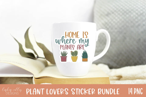 Plant Lover Sticker Bundle-House Plant and Succulent Sticker Print and Cut Bundle Sublimation Linden Valley Designs 