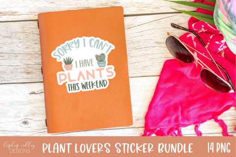 Plant Lover Sticker Bundle-House Plant and Succulent Sticker Print and Cut Bundle Sublimation Linden Valley Designs 