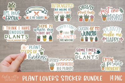 Plant Lover Sticker Bundle-House Plant and Succulent Sticker Print and Cut Bundle Sublimation Linden Valley Designs 