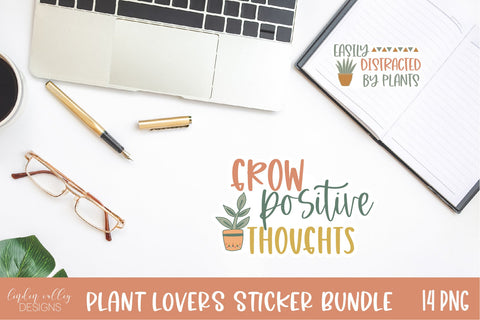 Plant Lover Sticker Bundle-House Plant and Succulent Sticker Print and Cut Bundle Sublimation Linden Valley Designs 