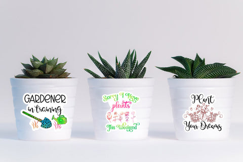 Plant Lover Stickers Bundle I Gardening Stickers Bundle SVG Happy Printables Club 