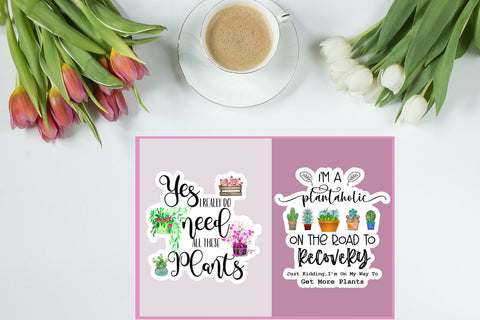 Plant Lover Stickers Bundle I Gardening Stickers Bundle SVG Happy Printables Club 