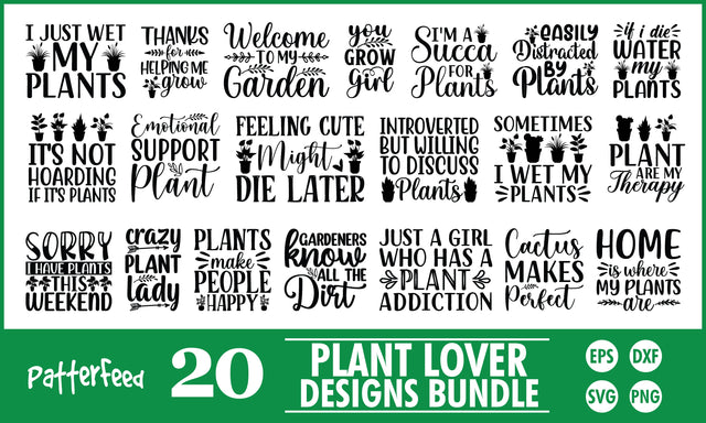 Plant Lover SVG Design Bundle SVG PatternFeed8 