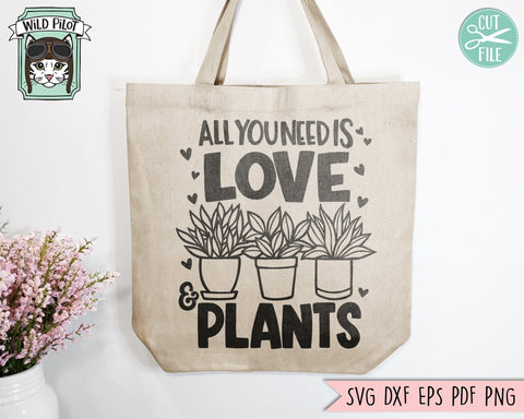 Plant Lover SVG, Valentines Day Plants SVG, Love Plants SVG, All you Need is Love and Plants svg, Valentines Day svg, Plants png SVG Wild Pilot 
