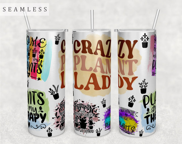 Plant Lover Tumbler Wrap, 20 Oz Skinny Tumbler Plant Lover Sublimation Design, Seamless Plant Lady Tumbler PNG Sublimation HappyDesignStudio 