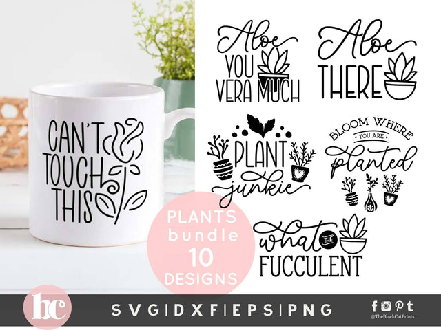 Plant Quotes Bundle | Funny Plant svg SVG TheBlackCatPrints 