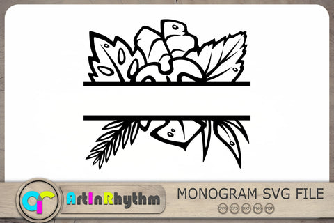 Plant Split Monogram Svg, Leaves Svg, Plants Svg, Garden Svg SVG Artinrhythm shop 