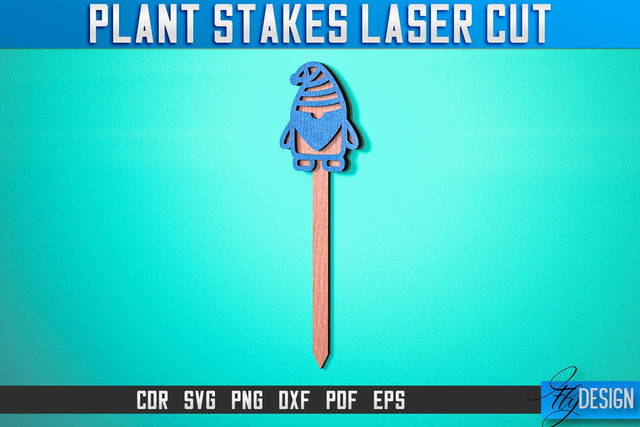Plant Stakes Laser Cut SVG Bundle | Laser Flower Stakes SVG Design | CNC Files SVG Fly Design 