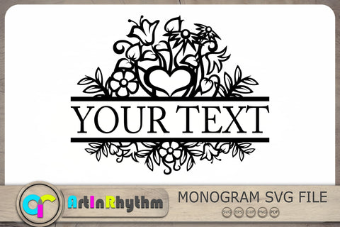 Plant Svg, Plant Split Monogram Svg, Floral Svg, Flowers Svg SVG Artinrhythm shop 