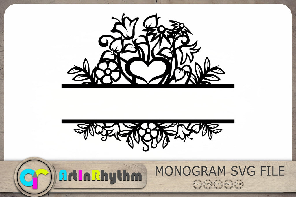 Plant Split Monogram Svg, Floral Svg, Flowers Svg - So Fontsy