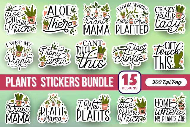 Plants Stickers Bundle Sublimation Regulrcrative 