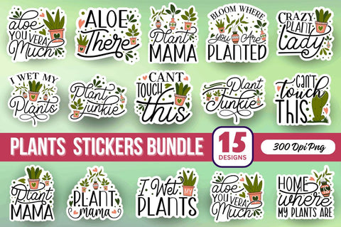 Plants Stickers Bundle Sublimation Regulrcrative 