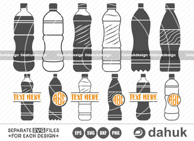Plastic bottle water SVG, Mineral Water, Bottle decal, Drinking water, Plastic bottle Icons, Cut file, for silhouette, svg, eps, dxf, png, clipart cricut design space, vinyl cut files SVG dahukdesign 