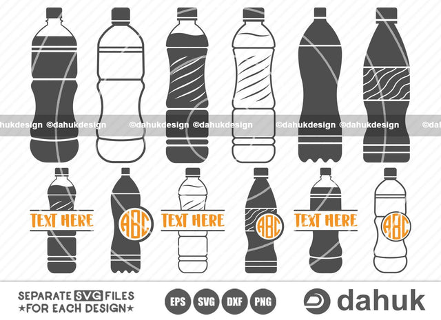 Plastic bottle water SVG, Mineral Water, Bottle decal, Drinking water, Plastic bottle Icons, Cut file, for silhouette, svg, eps, dxf, png, clipart cricut design space, vinyl cut files SVG dahukdesign 