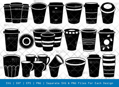 Plastic Cup Silhouette, Plastic Cup SVG, Plastic Party Cup Svg, Disposable Cup Svg, Plastic Cup Bundle, SB00818 SVG ETC Craft 