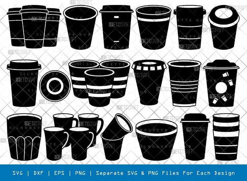 Plastic Cup Silhouette, Plastic Cup SVG, Plastic Party Cup Svg, Disposable Cup Svg, Plastic Cup Bundle, SB00818 SVG ETC Craft 