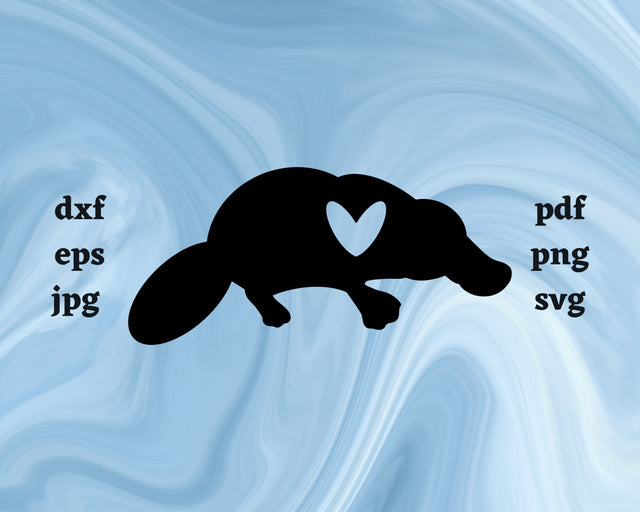 Platypus Heart SVG Cut File SVG Northern Light SVG 