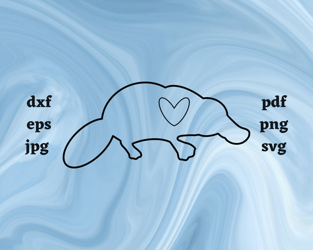 Platypus Heart SVG Cut File SVG Northern Light SVG 