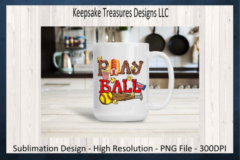 Play Ball Softball Gnome Hot Dog, Spring Sport Design, Hand Draw Doodle, Sublimation PNG, Digital Download Sublimation Keepsake Treasures Designs LLC. 