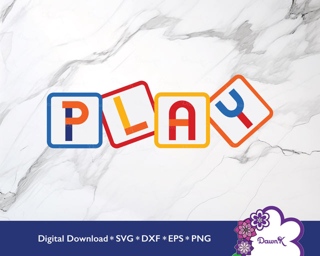 PLAY Blocks with Layered Letters SVG | Build, Create, and Learn SVG DawnKDesigns 
