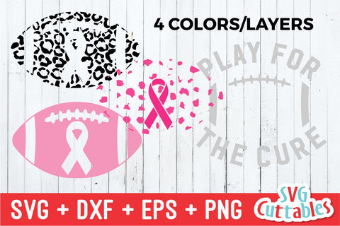 Play For The Cure svg - Breast Cancer Awareness - svg - dxf - eps - png - Football - Cut File - Silhouette - Cricut - Digital Download SVG Svg Cuttables 