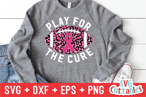 Play For The Cure svg - Breast Cancer Awareness - svg - dxf - eps - png - Football - Cut File - Silhouette - Cricut - Digital Download SVG Svg Cuttables 