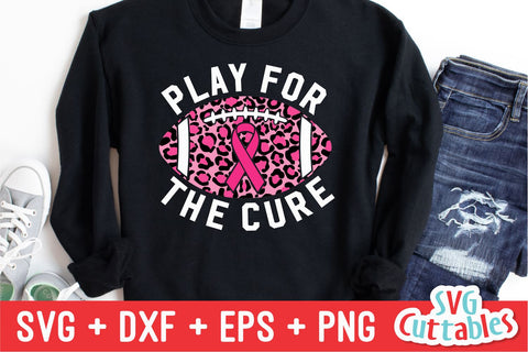Play For The Cure svg - Breast Cancer Awareness - svg - dxf - eps - png - Football - Cut File - Silhouette - Cricut - Digital Download SVG Svg Cuttables 