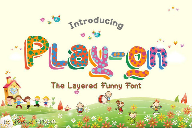 Play on Layered Font Font Rochart studio 